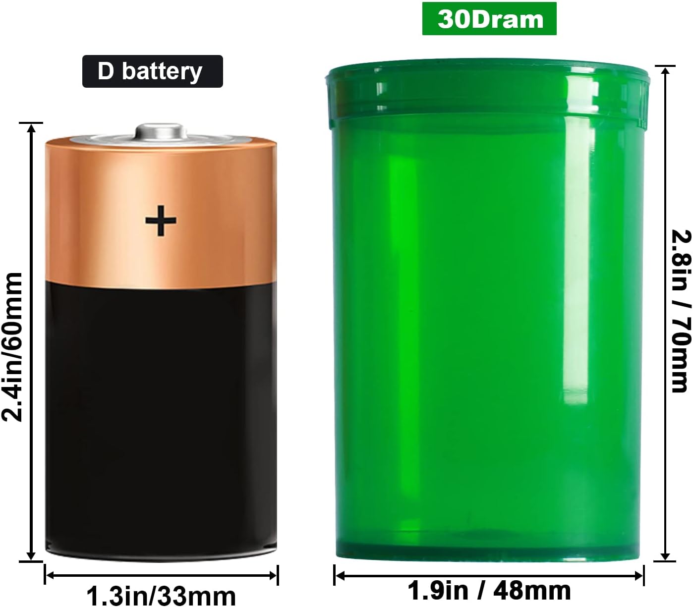 12 frascos vacíos de plástico con receta, botellas herméticas impermeables para píldoras con tapas superiores para juntas (30 dram, verde