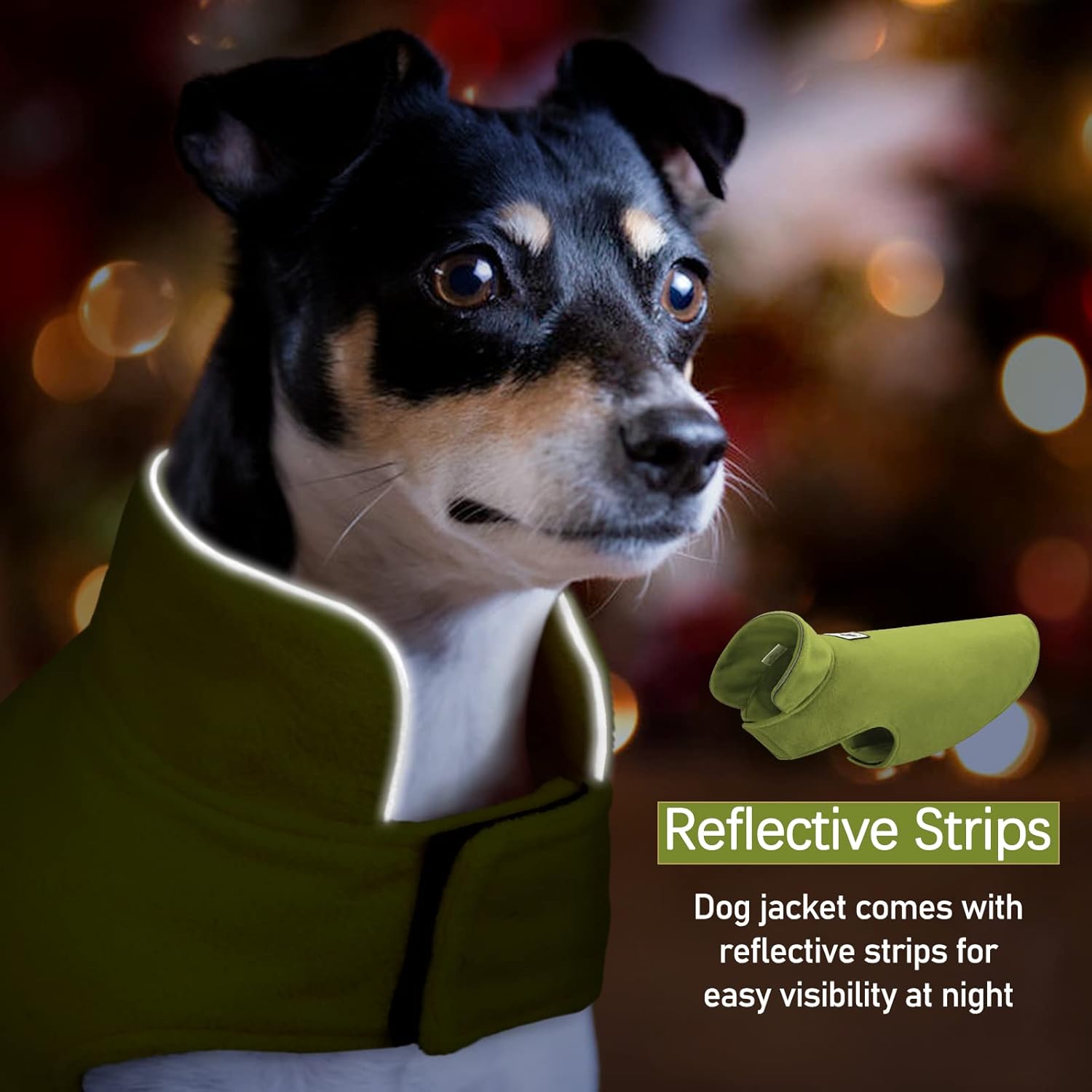 DENTRUN – Abrigo de forro polar para perros en invierno resistente al viento chaqueta reflectante para mascota chaleco para perro para razas de