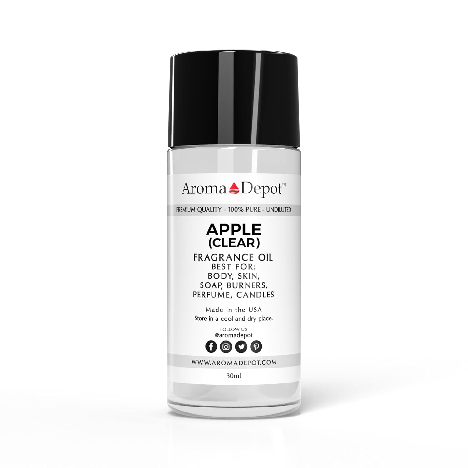 1.0 fl oz. Perfume de manzana roll-on y aceite de fragancia corporal. Nuestra interpretación, pura, sin cortar. Añade unas gotas a tu difusor de