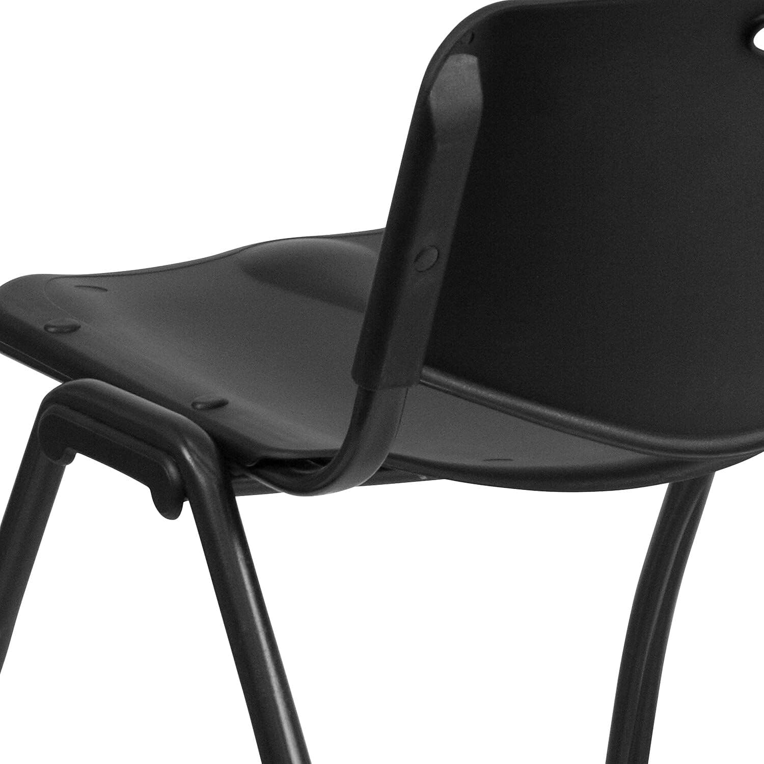 Hercules Series 880kg. Capacidad apilar silla de plástico negro con marco negro