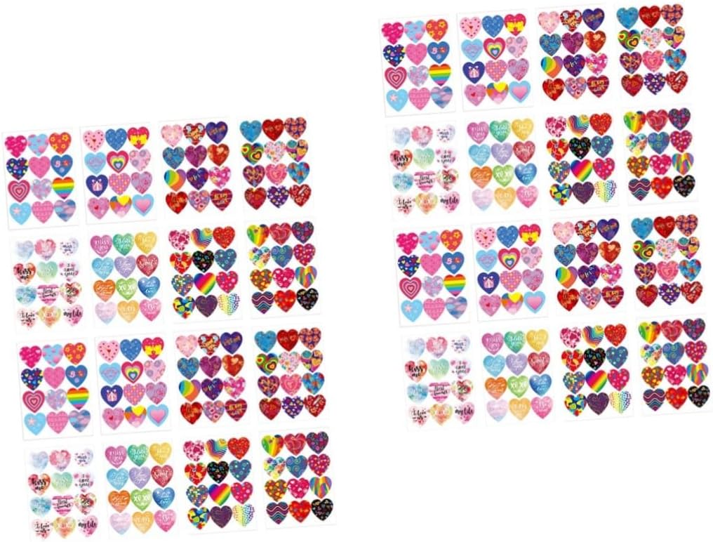 STOBOK 32 Sheets Heart Envelope Sticker Heart Stickers Colorful Heart Labels Valentines Day Stickers Gay Pride Gift Stickers Adhesive Envelop