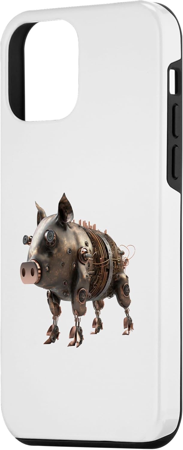 iPhone 12 mini cerdo steampunk vintage divertido amante cerdo dueño granjero cerdo caso