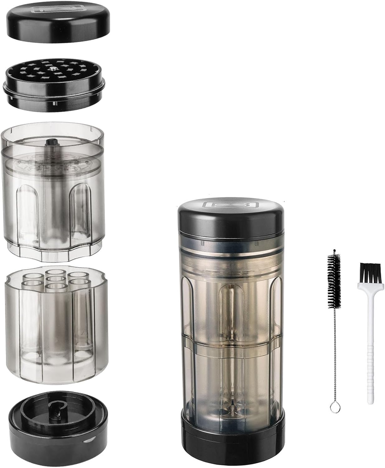 Free Boy Amoladora de aluminio grande de 2.8 pulgadas, cargador de cono transparente y almacenamiento 3 en 1, máquina de llenado de prerollo de