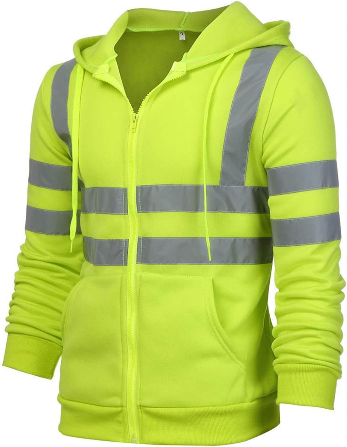 evzosrz Chaquetas reflectantes de alta visibilidad para hombre, chaqueta de seguridad Waterproo con bolsillos, abrigos con fondo negro