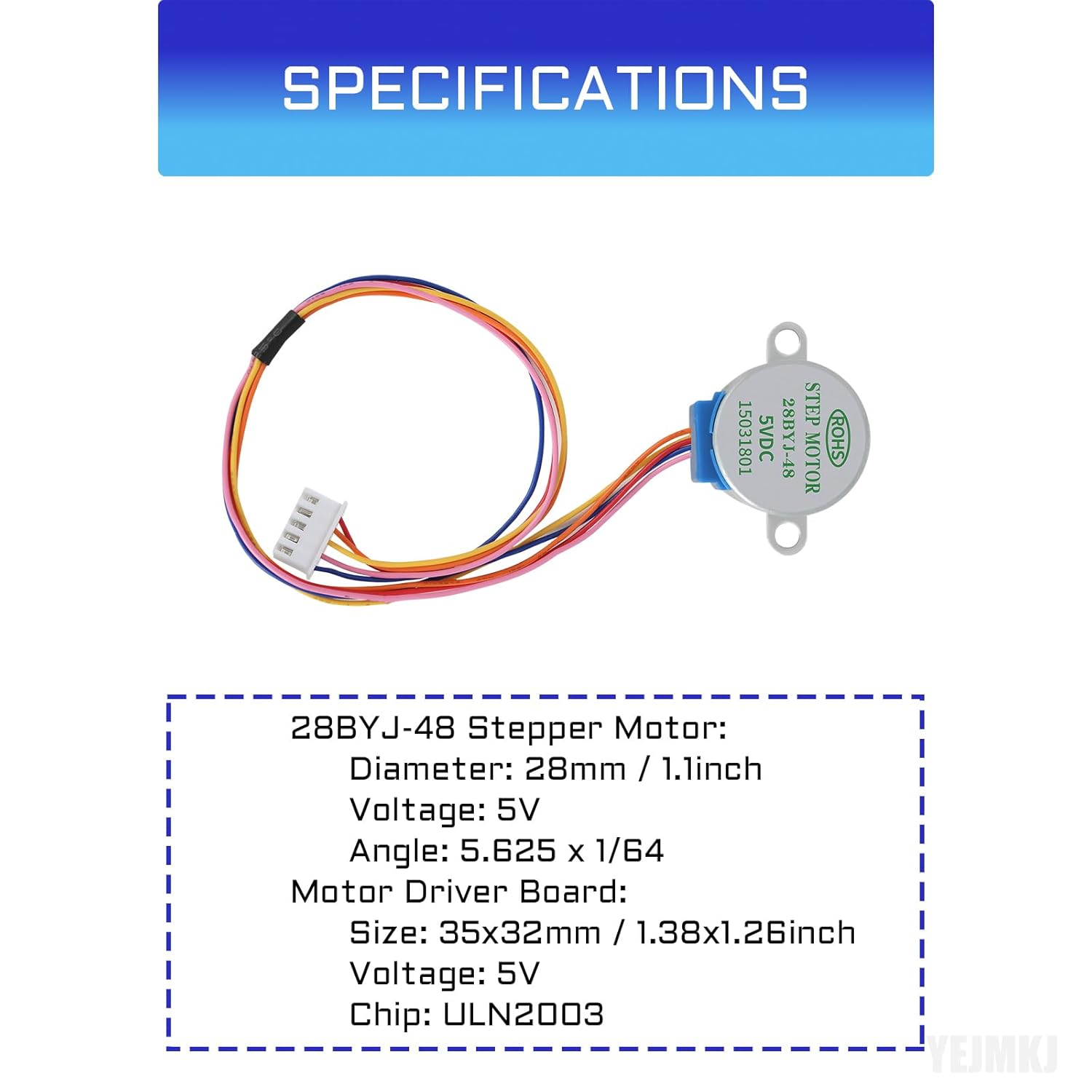 Motor paso a paso de 5 cables 28BYJ-48 Motor paso a paso de 5 cables, 5 V ULN2003 Chip Motor Driver Board para Raspberry Pi 4b 3b+3b 2b Zero W 0 WH