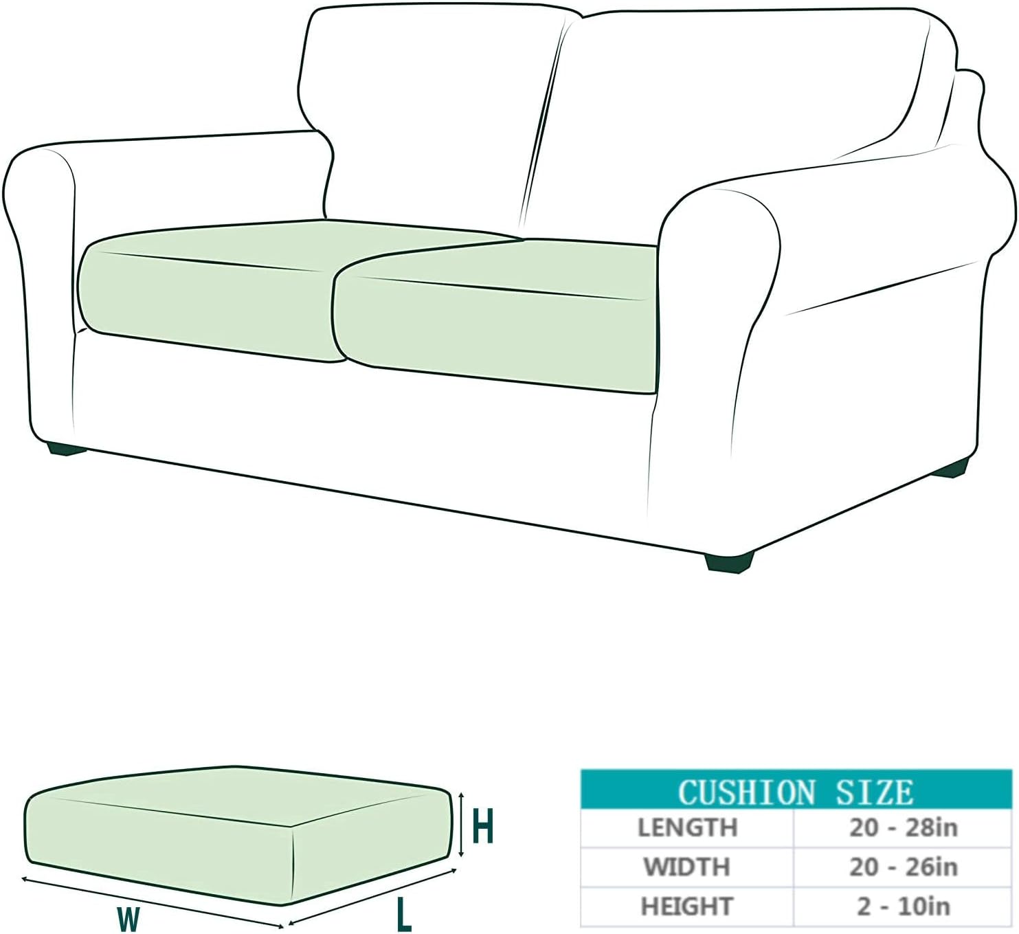 AURLOE Fundas impermeables para sofá, 2 piezas, fundas elásticas para sillón, protector de muebles con elástico adecuado para sofá biplaza, sofá con