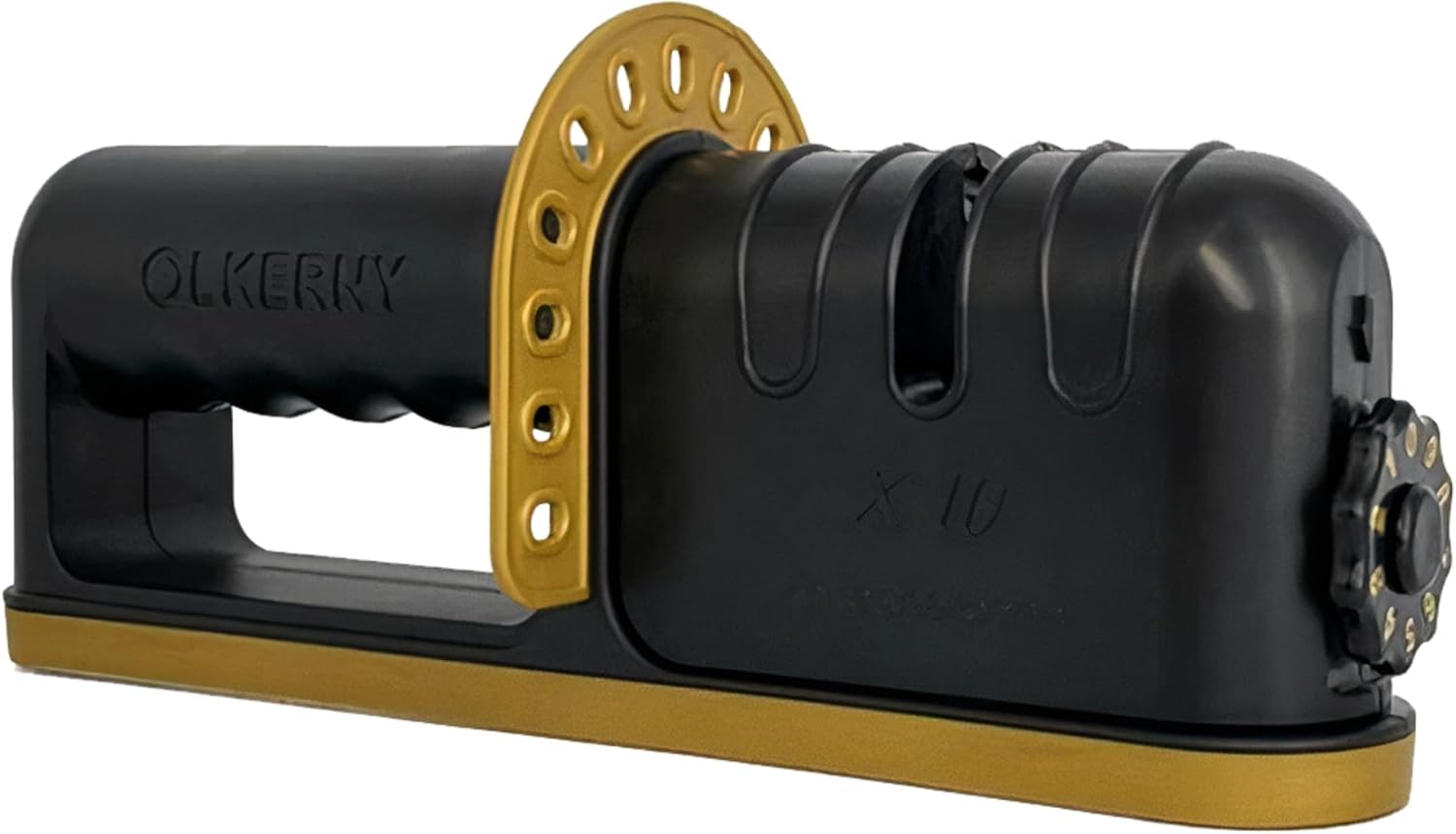 OLKERNY 10X – Afilador de cuchillos 10X sistema de afilado de 10 etapas para cuchillos de cocina, diseño ultra seguro, rueda reemplazable fácil y