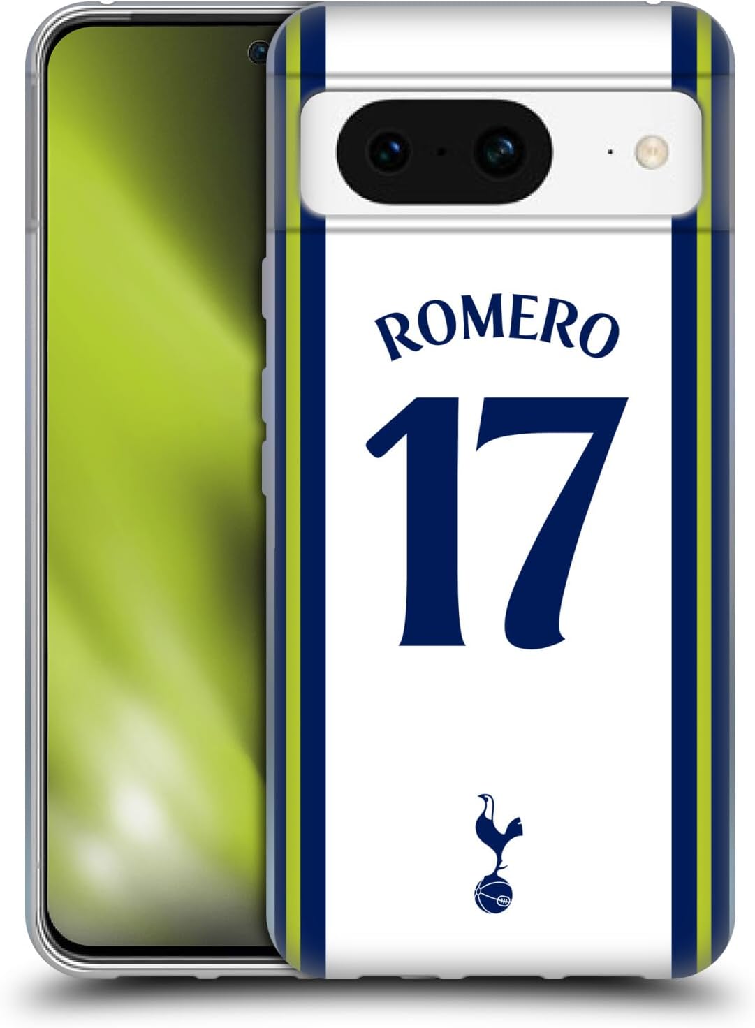 Head Case Designs Officially Licensed Tottenham Hotspur F.C. Cristian Romero 202223 Players Home Kit Soft Gel Case Compatible with Google Pixel 8