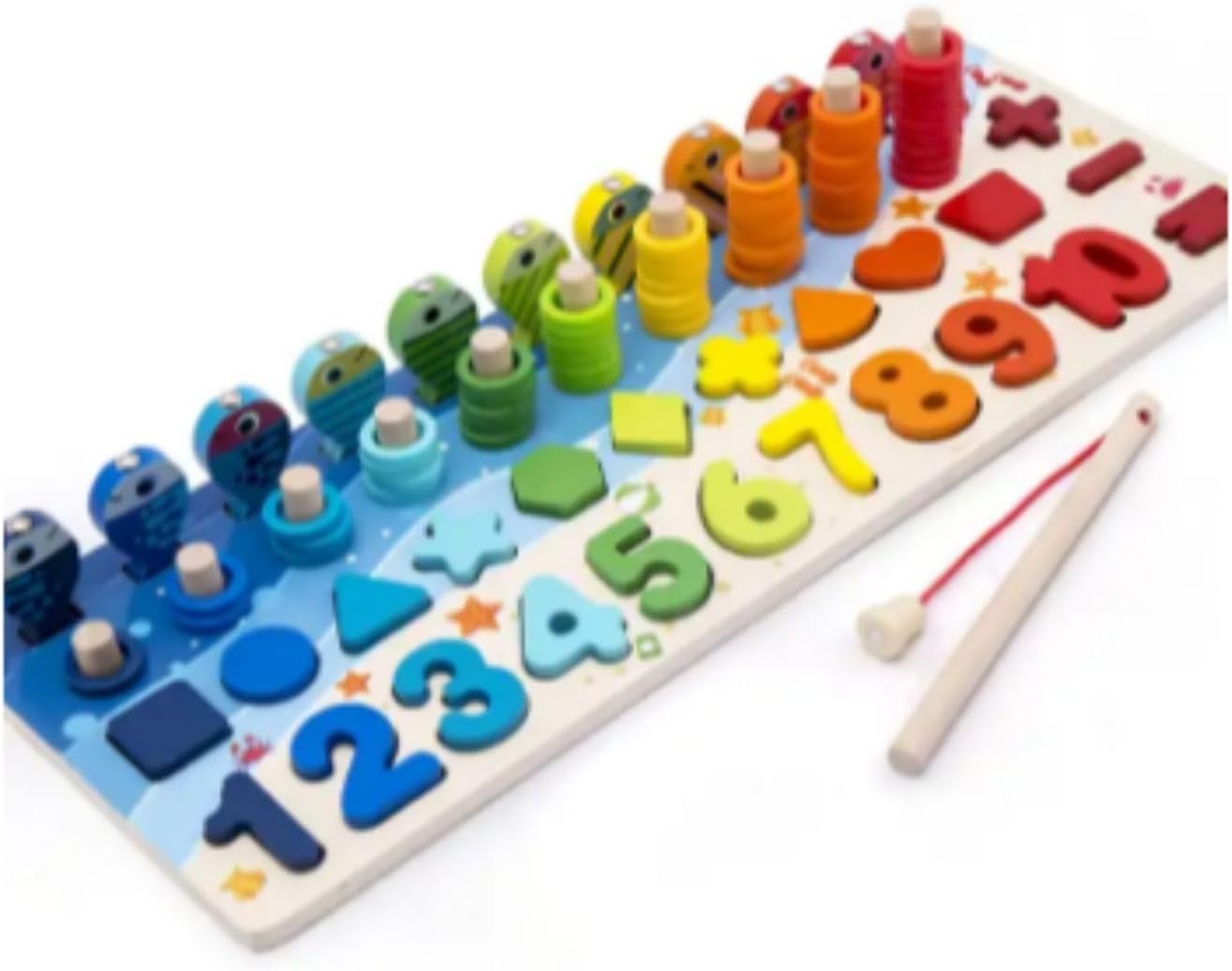COMACE Rompecabezas de números de madera para actividades de niños pequeños – Juguetes Montessori para niños pequeños Juego de conteo de