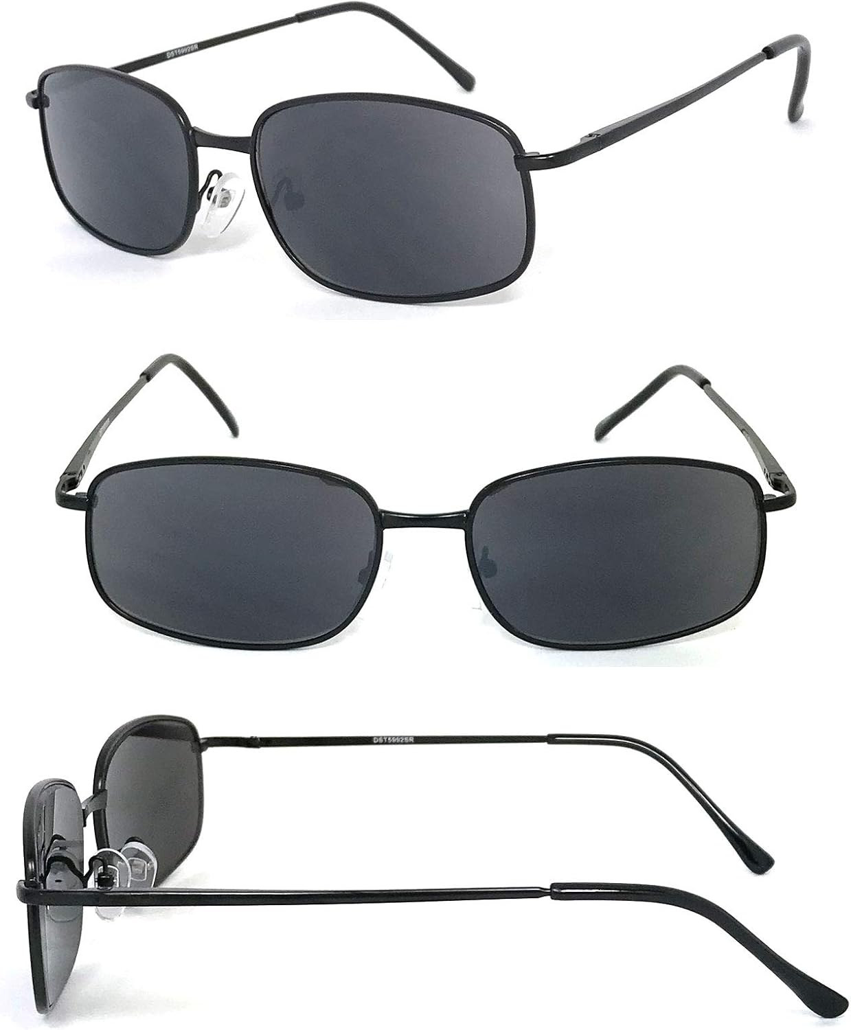 VeryHobby Retro Pilot lente completa lectores de sol tintado magnificado gafas de sol de lectura, bisagras de resorte templos, Negro –