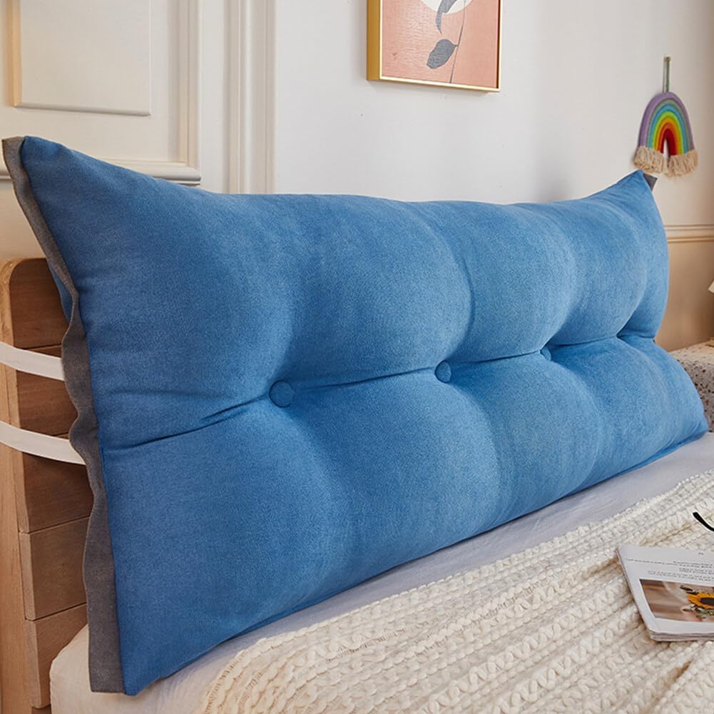 Gujuja Almohada de cuña grande para cabecero, almohada larga para cama, almohadas de lectura para sentarse en la cama, almohadas para adultos, cojín