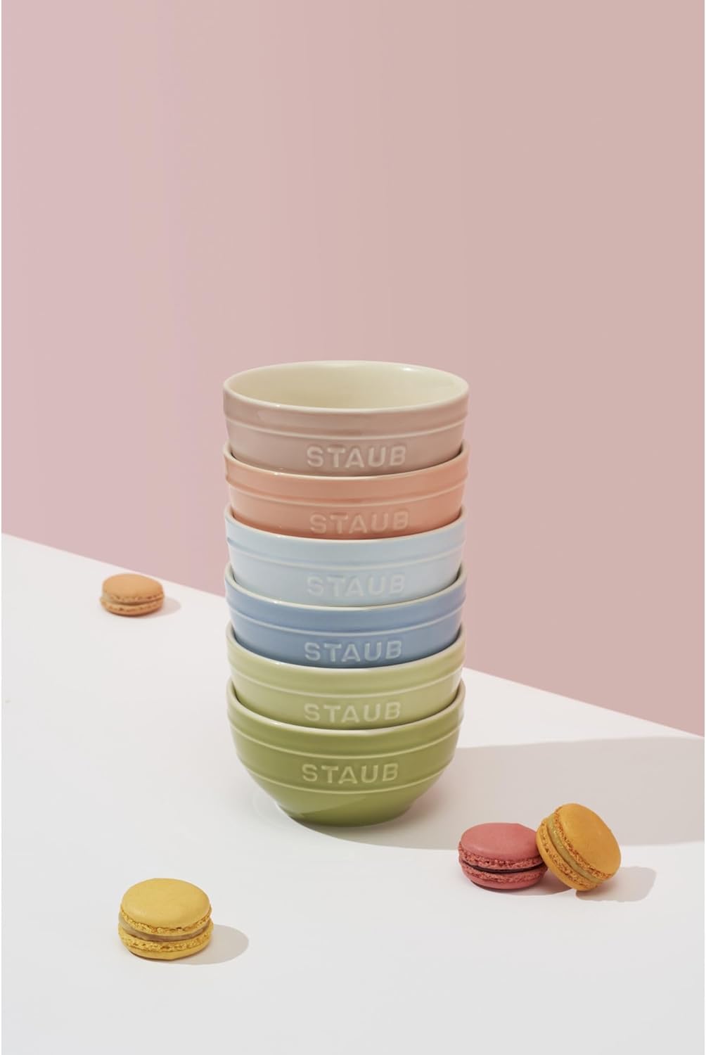 Staub Cerámica 6-pc 4.75-inch Pequeño Tazón Universal Macaron Colores Pastel