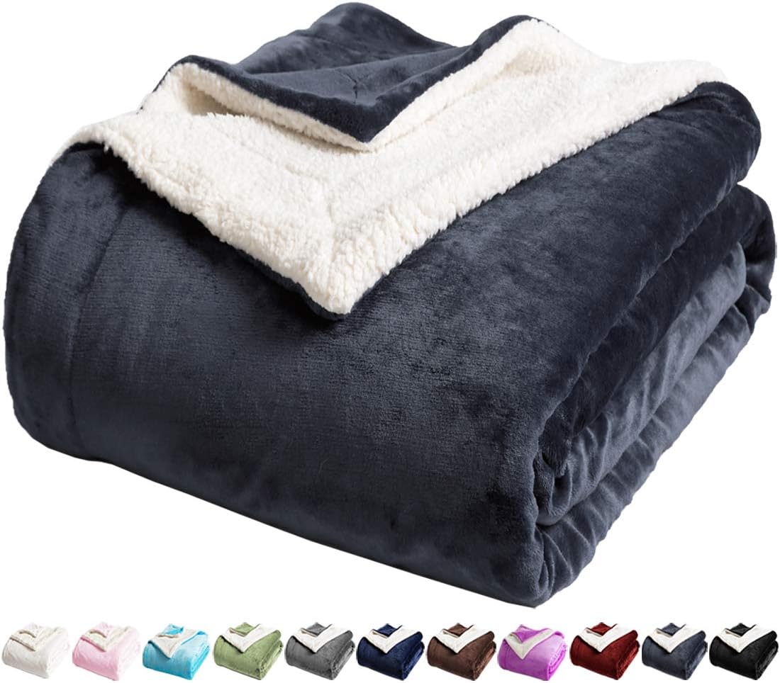 LBRO2M Manta de cama de vellón sherpa, tamaño individual, súper suave, afelpada, cálida, acogedora, de microfibra esponjosa, manta de terciopelo