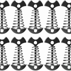 Juego de 10 estacas para tienda de campaña de espina de pescado, aleación de aluminio, resistente al viento, con hebilla de resorte, para Juego de 10 estacas para tienda de campaña de espina de pescado, aleación de aluminio, resistente al viento, con hebilla de resorte, para