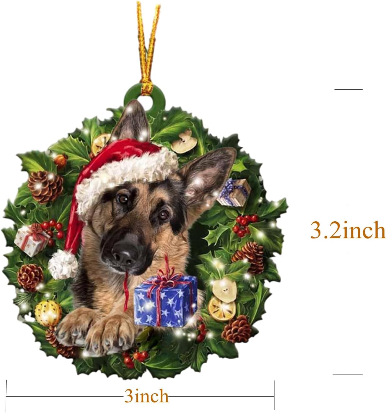 Adornos de perro para árbol de Navidad, lindas decoraciones de imagen de perro, regalos conmemorativos para mascotas para Navidad, divertidos