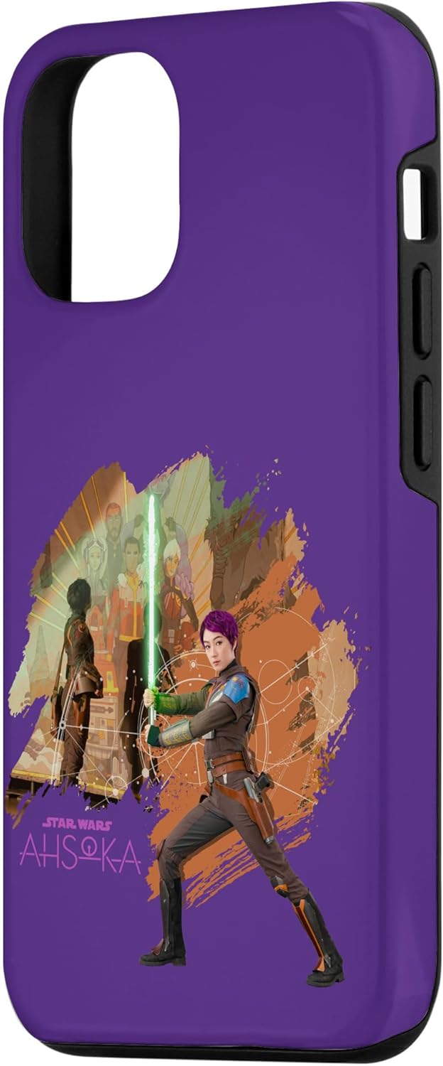 iPhone 1212 Pro Star Wars Ahsoka Part Two Sabine Wren Mural y estuche de sable de luz