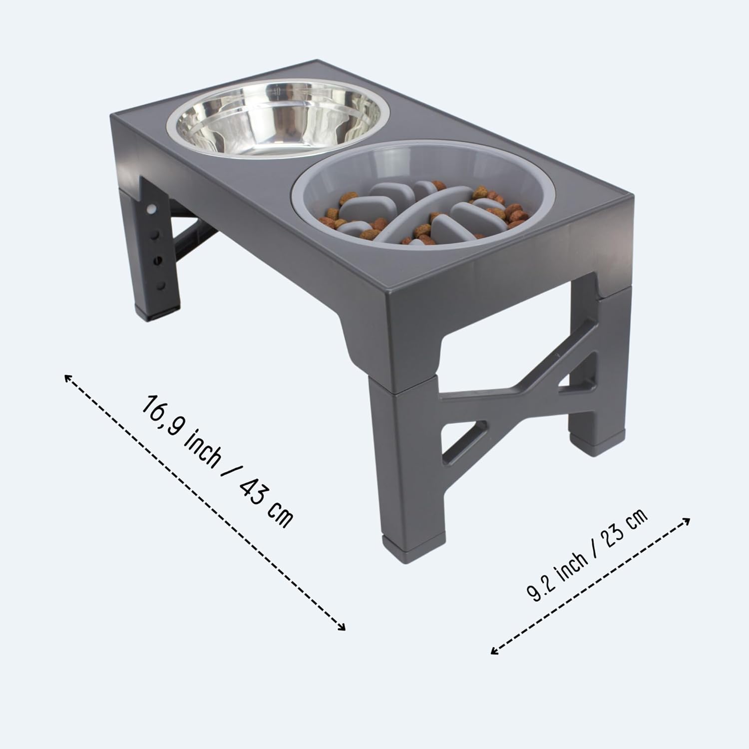 Tazones elevados para perros de alimentación lenta  Juego de cuencos elevados para perros con 2 acero inoxidable y 1 comedero lento y 1 cuenco para