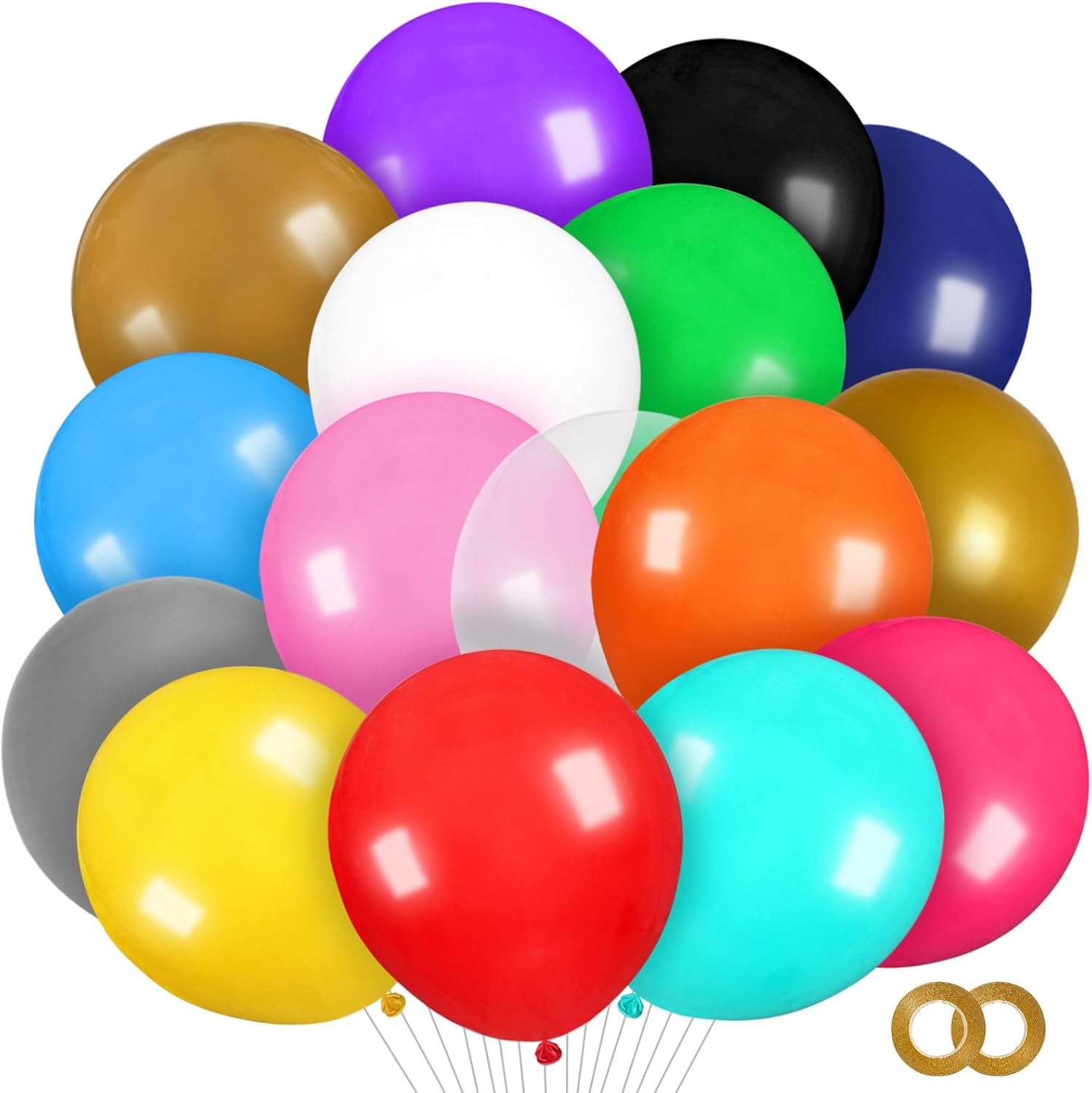 KAWKALSH 32 globos grandes surtidos, globos de látex grandes de 18 pulgadas, globos gigantes resistentes para decoraciones de cumpleaños, bodas,