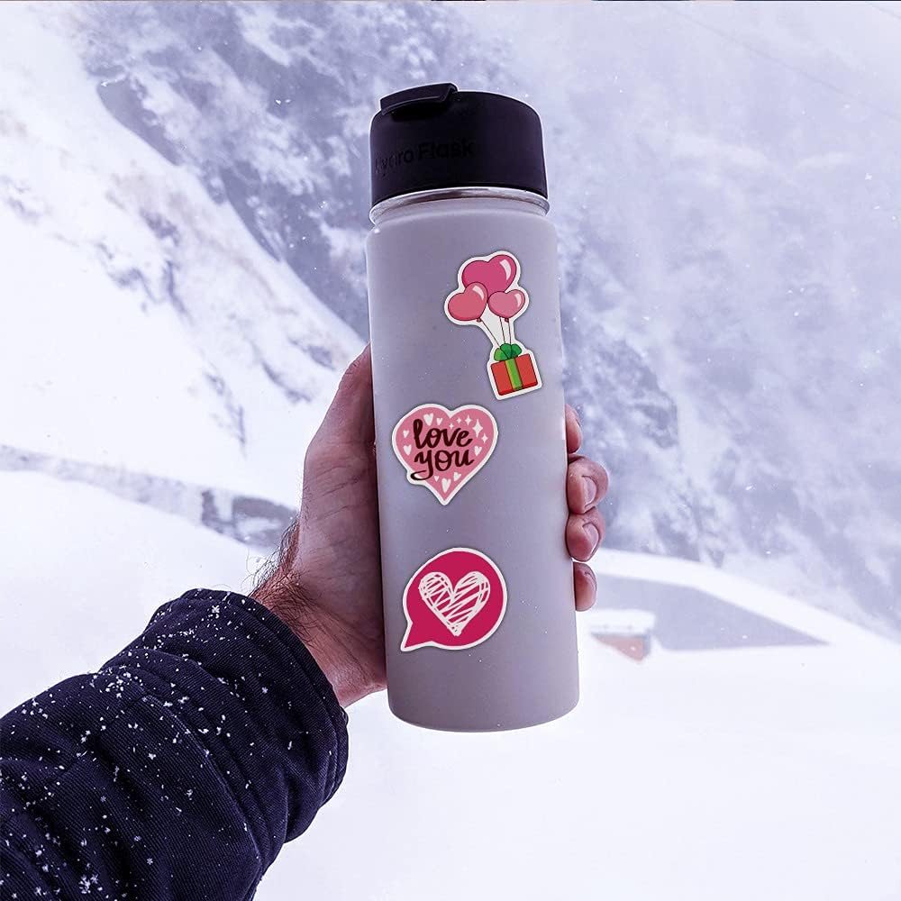 50 calcomanías para el día de San Valentín, calcomanías de amor para pareja, familia, novia, novio, calcomanías de corazón impermeables para laptop,