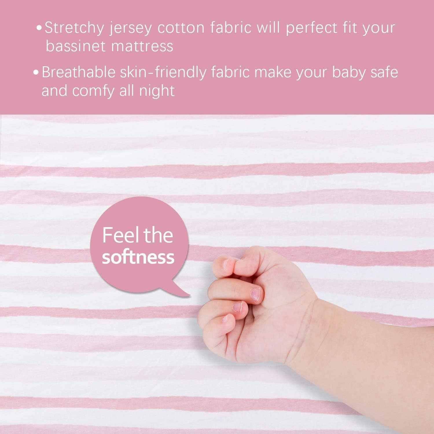 Sábanas de moisés compatibles con 4moms Breeze Plus moisés (no playard), paquete de 2, 100% algodón de punto jersey, transpirables y suaves