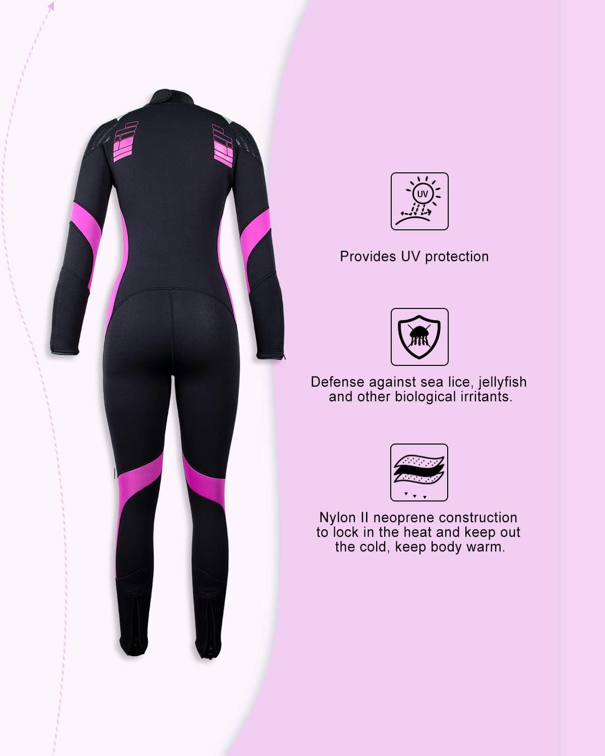 Seaskin Trajes de neopreno para hombres y mujeres, 0.118 in con cremallera frontal completa
