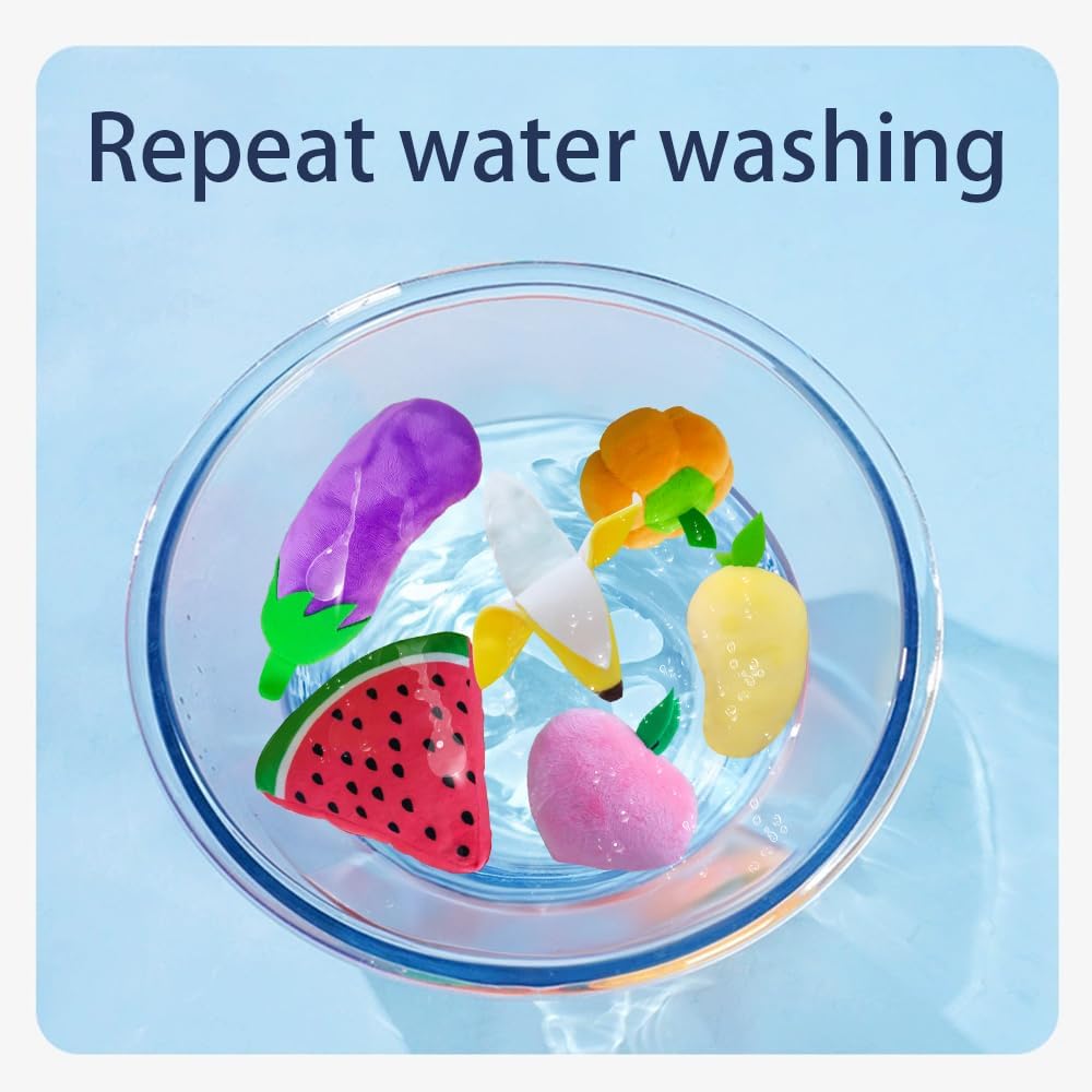 weiff 11 piezas de frutas rellenas de frutas y verduras con canasta, juguetes sensoriales Montessori, juego de comida suave para niños, mascotas,