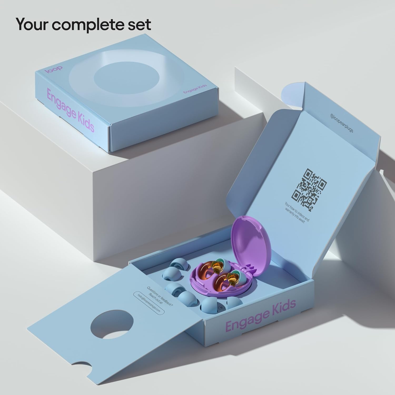 Loop Engage Kids Tapones para los oídos (6-12 años)  Tapones reutilizables con sensibilidad al ruido para el hogar, la escuela, el tiempo de juego y