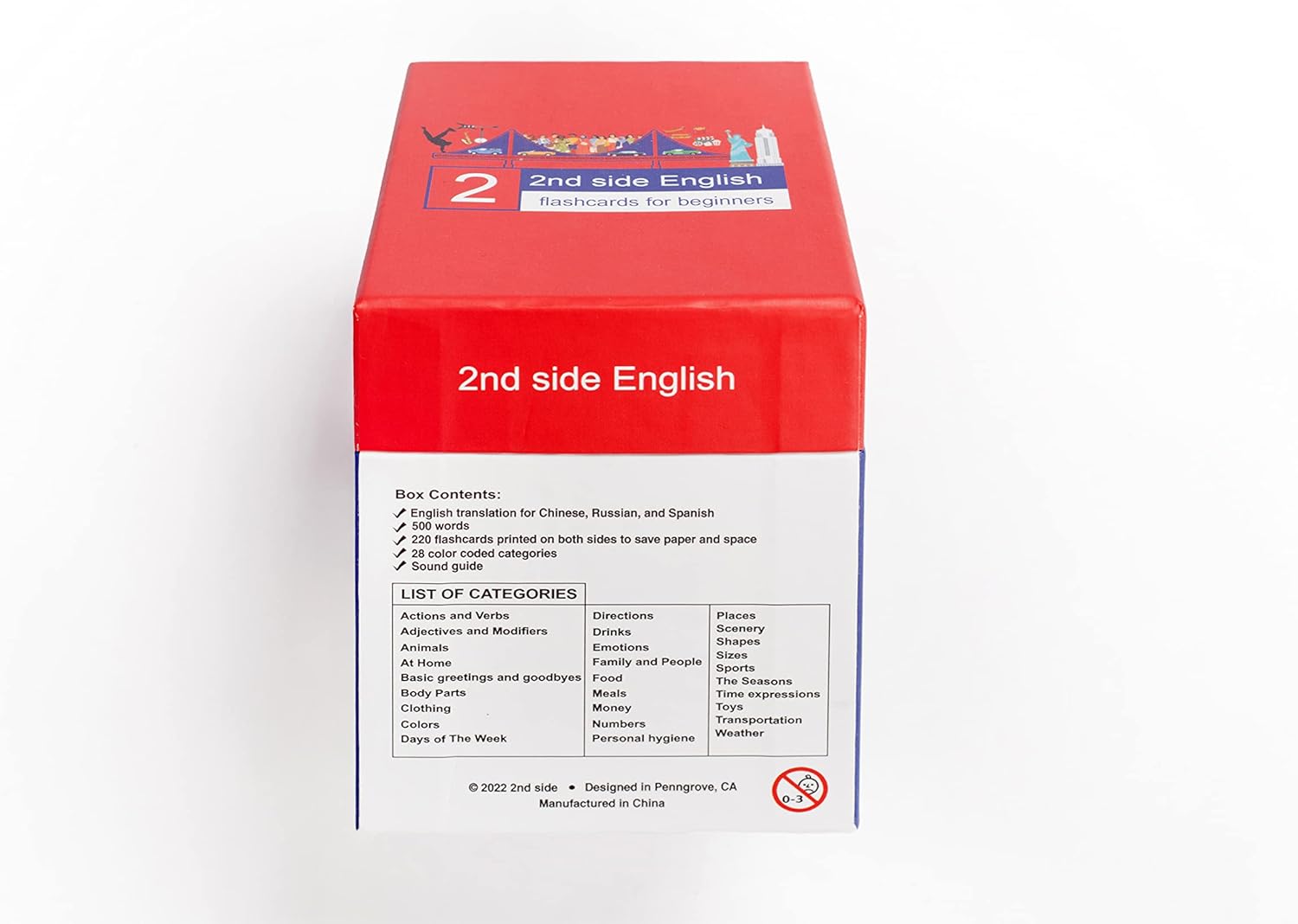 NEW-2nd side – Tarjetas flash en inglés para principiantes, para adultos y niños, las 500 palabras más utilizadas en inglés, primeras palabras,