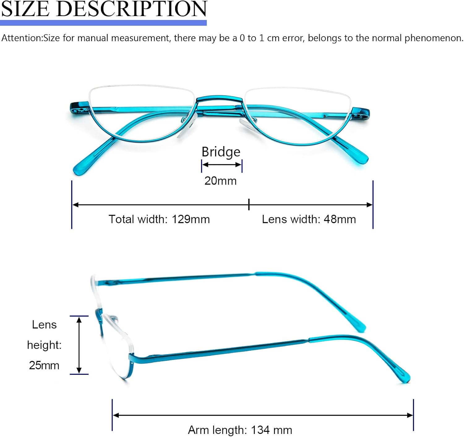 REAVEE Paquete de 2 lentes de lectura retro de diseño medio marco, para mujeres y hombres, bisagra de resorte para lectores de media luna, elegantes