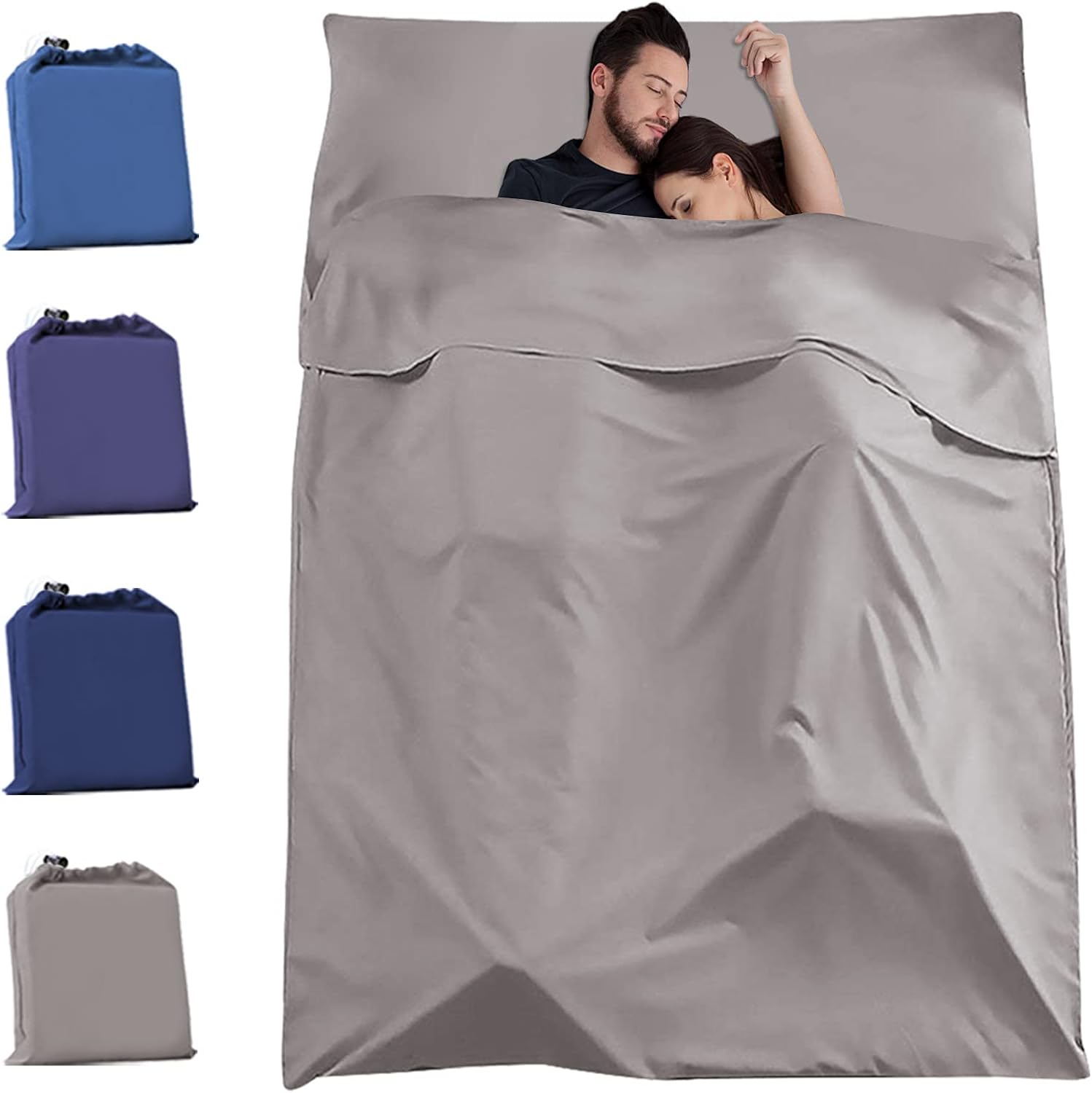 YAOGEG Forro para saco de dormir, sábanas ligeras para acampar, accesorios de viaje, camas de viaje para adultos, cómodos forros para dormir, saco