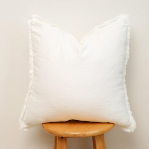 Hckot Funda de almohada de lino de 18 x 18 pulgadas, color blanco roto con borlas y flecos, cojines decorativos rústicos para sofá, cama, fundas de Hckot Funda de almohada de lino de 18 x 18 pulgadas, color blanco roto con borlas y flecos, cojines decorativos rústicos para sofá, cama, fundas de