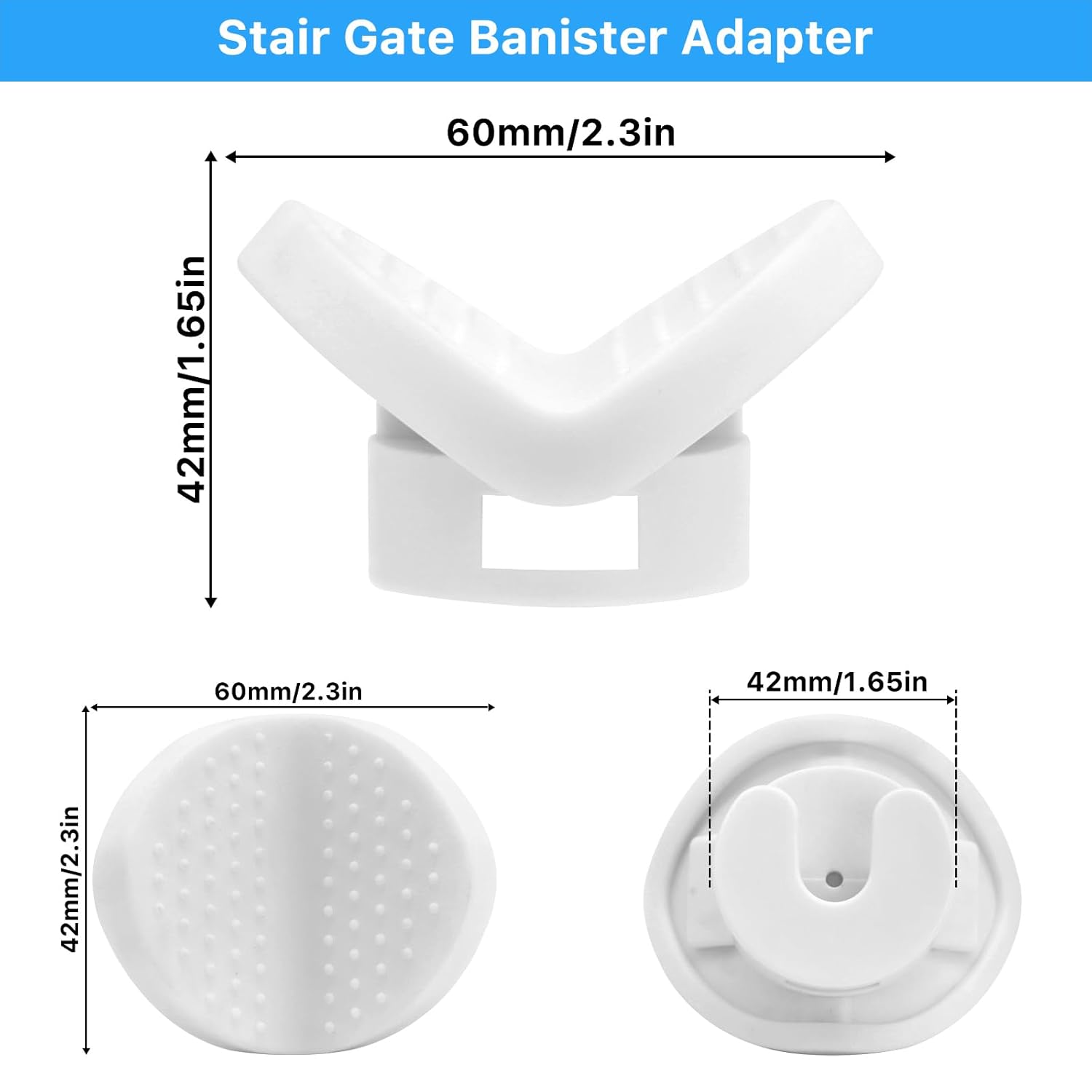 Paquete de 2 adaptadores de barandilla de puerta de bebé para puertas de escalera montadas a presión, kit de piezas de hardware universal para
