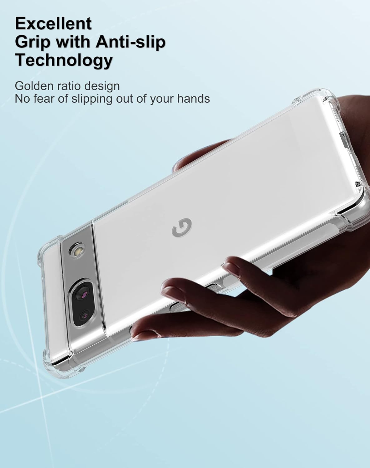 Foluu Funda para Google Pixel 7a, Pixel 7a, transparente, esquinas reforzadas resistentes a los arañazos, goma de poliuretano termoplástico, funda