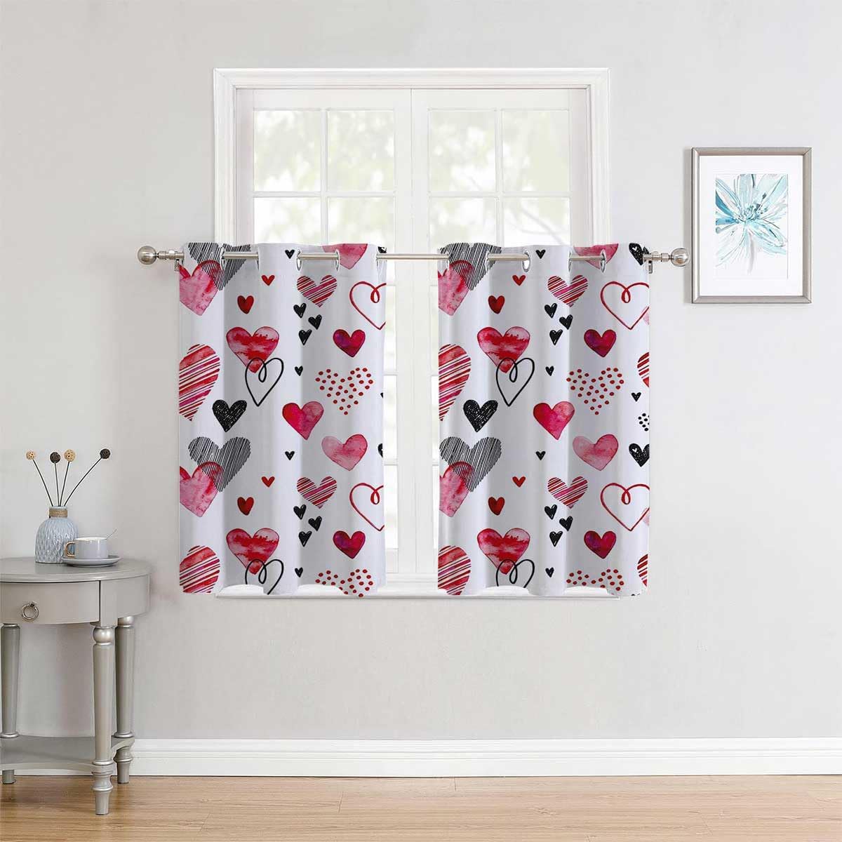 YANFENQI Cortina para Dividir Habitacion – Cortinas de puerta de San Valentín, tela acústica de 55 pulgadas de ancho por 45 pulgadas de largo, 2
