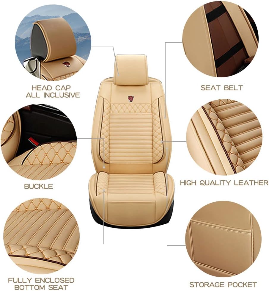 Funda de asiento de coche impermeable para Cadillac CT4 CT5 CTS Escalade SRX XT4 XT5 XT6 2001-2025, juego completo de protectores de asiento