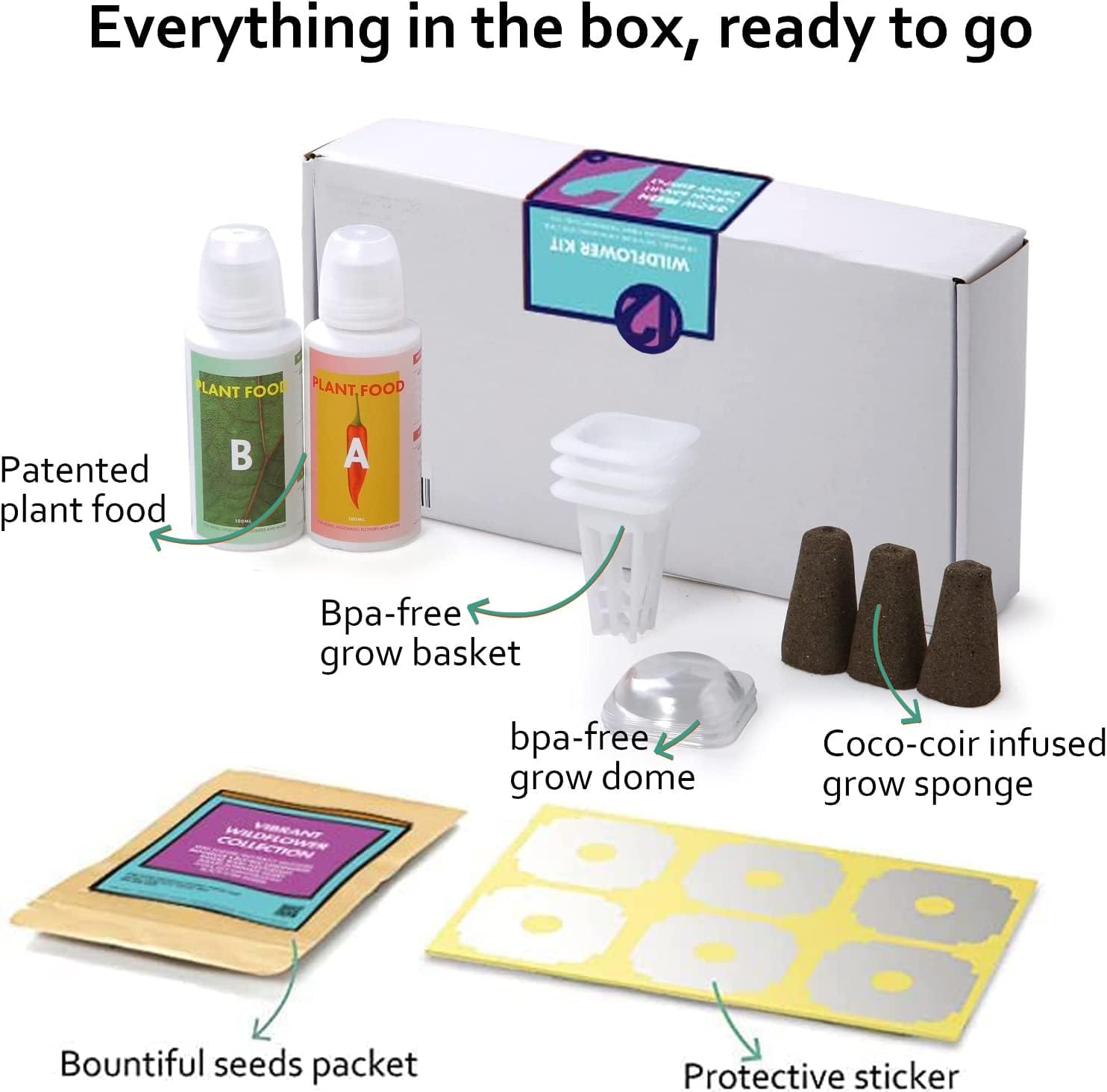 Vibrantes semillas de flores silvestres kit de 3 cápsulas compatibles con el sistema de cultivo hidropónico AeroGarden (más de 350 semillas, incluye