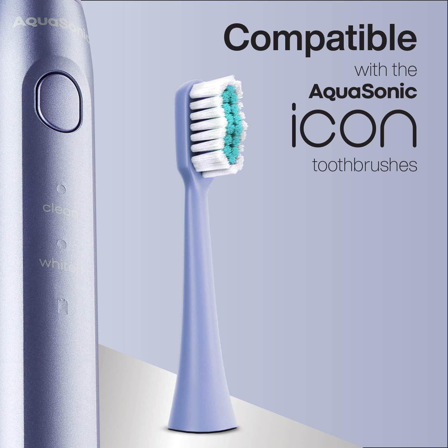 AquaSonic Icon – Cabezales de cepillo de repuesto  Compatible con AquaSonic Icon Cepillo de dientes  2 cabezales de cepillo  para dientes normales y