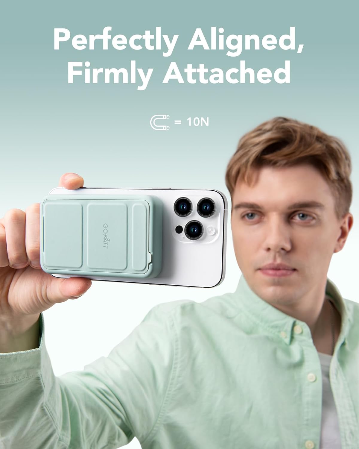 Snap Power Bank, batería MagSafe de 10000 mAh 20 W compatible con un soporte plegable, carga rápida y banco de energía magnético portátil,