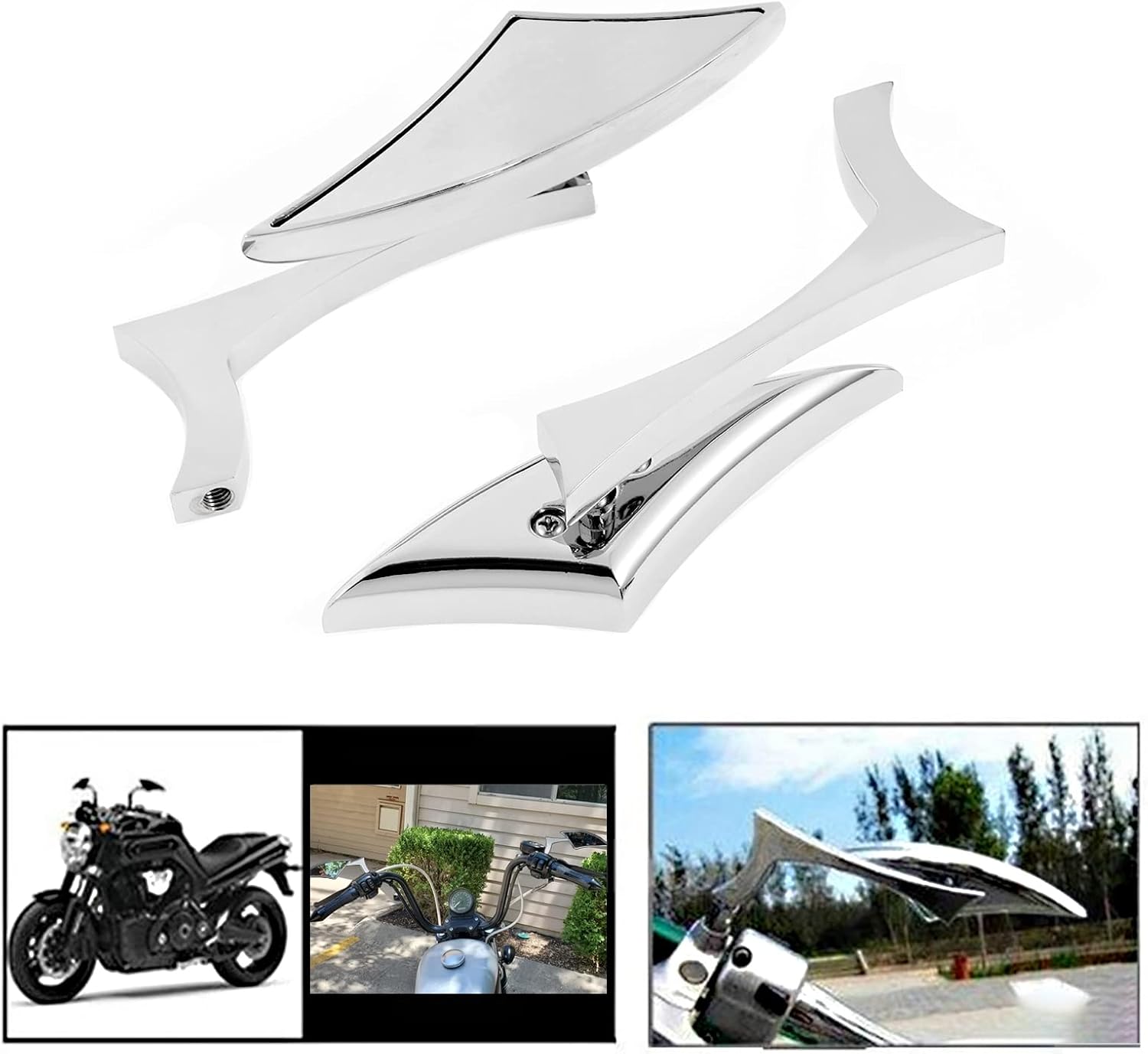 Espejo retrovisor universal de motocicleta de 80.394 in, espejo lateral con adaptador y diseño giratorio ajustable, antioxidante, impermeable, apto