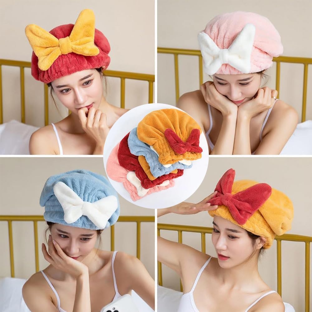 Toalla de pelo súper absorbente para cabello húmedo, toalla de microfibra para el cabello, toalla absorbente para el cabello, accesorios de baño