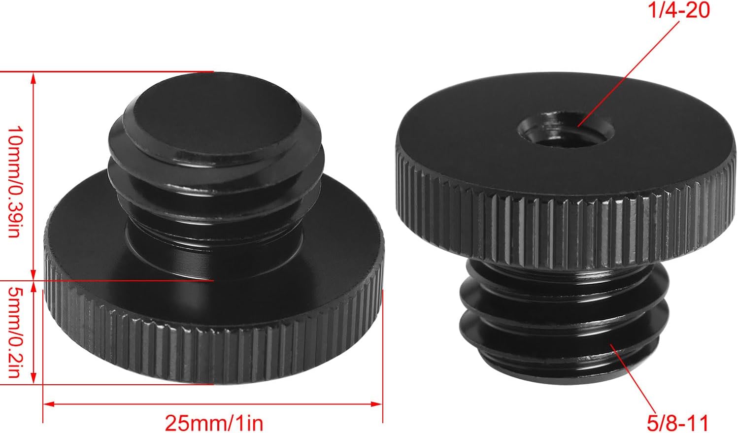 Adaptador de trípode de tornillo de 14 a 58 LUORNG 58 pulgadas macho a 14 pulgadas hembra adaptador de tornillo roscado para trípode adaptador de