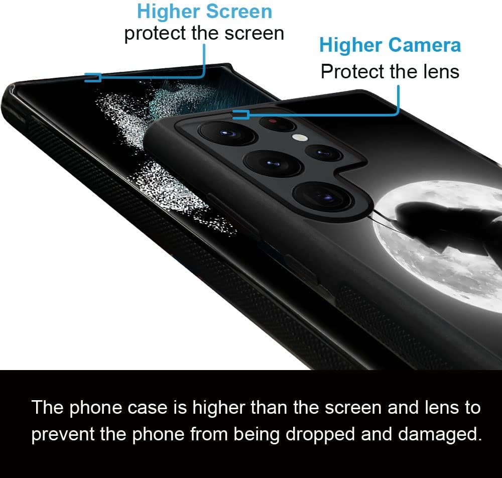 TnXee Funda compatible con Samsung Galaxy S22 Ultra, Moon Samurai funda protectora antideslizante y a prueba de golpes para niñoniña, goma de