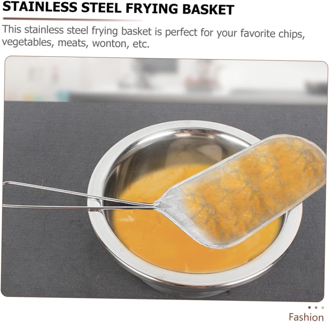 2 unidades de acero inoxidable Colador de fideos Fry Basket Contenedor de freidora de acero inoxidable Cesta para freír Mini cesta cuadrada de papas