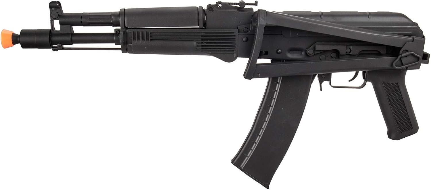 Lancer Tactical AK-Series AKS-105 AEG Airsoft Rifle con esqueleto plegable Stock Negro