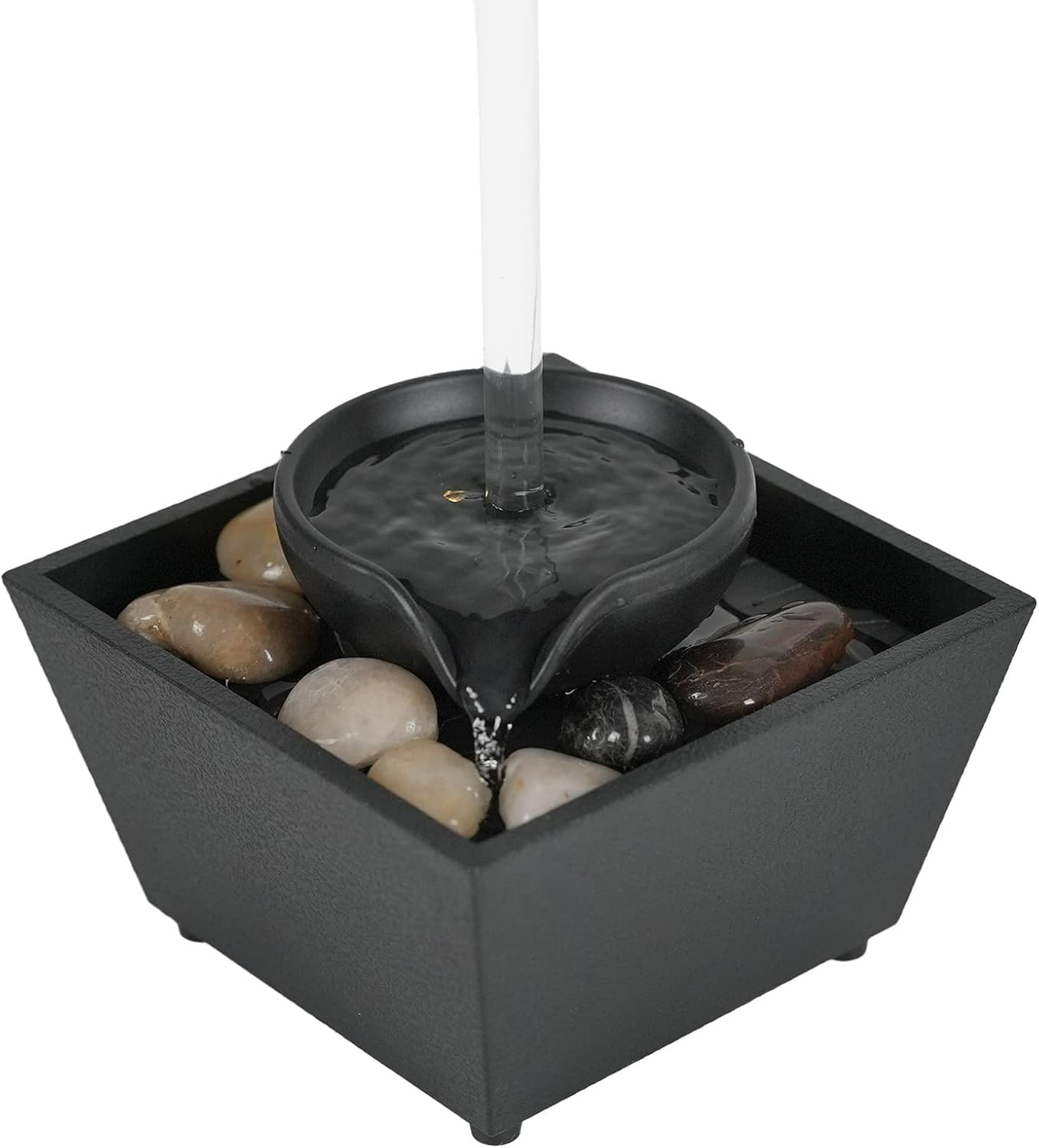 Tetera flotante Cascada Ornamento de agua que fluye Decoración de Oficina Led Sala de estar Batería USB Escritorio para piedras de suspensión Fuente