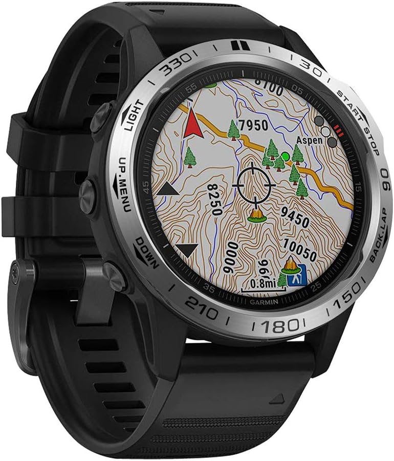 Anillo de bisel de acero inoxidable compatible con reloj Garmin Fenix 66 Pro, bisel anillo adhesivo cubierta anti arañazos y colisión protector para
