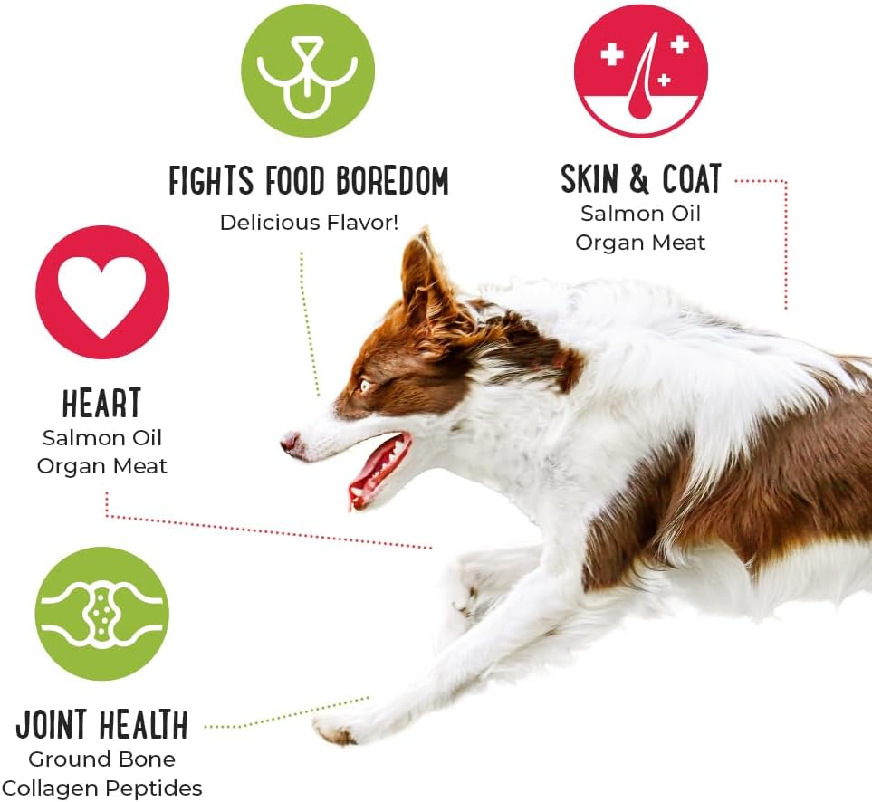 iHeartDogs Decoración de comida para perros  Condimento de comida cruda liofilizada para perros  Mezclador de comida de superalimentos sin granos