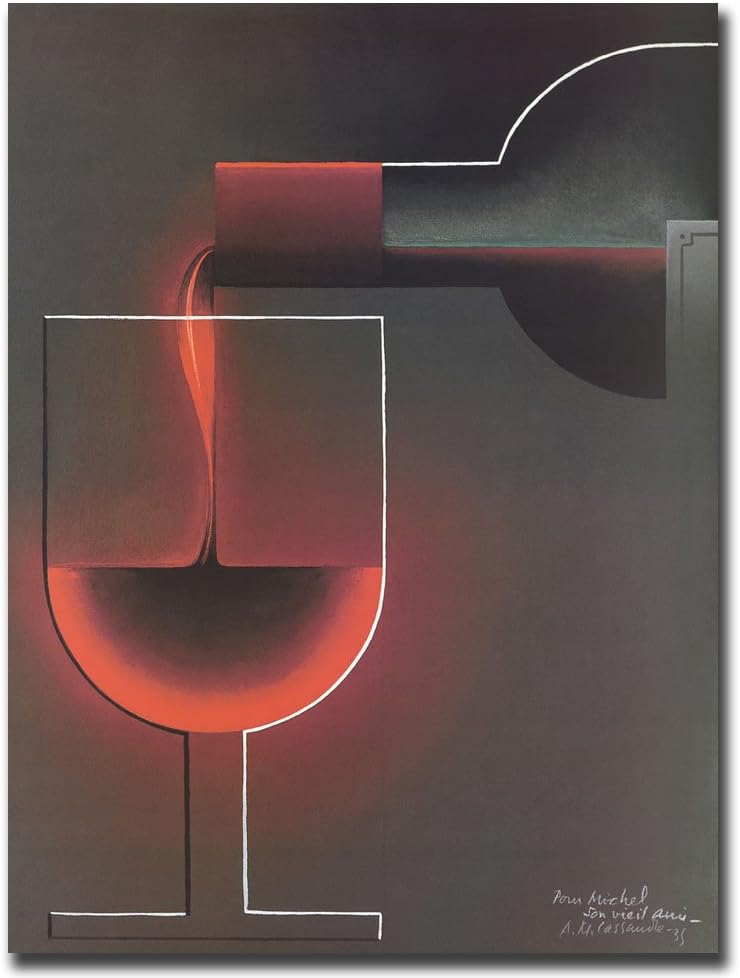 Lienzo decorativo para pared de vino tinto, 18 x 24 pulgadas