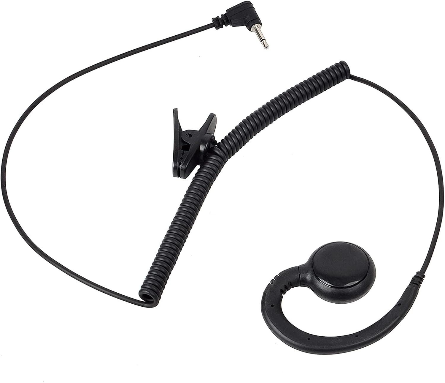 TWAYRDIO Auricular de 0.098 in solo escucha con gancho suave en forma de C, pieza de auricular para Harris Radio XL200 Micrófono de solapa HYT