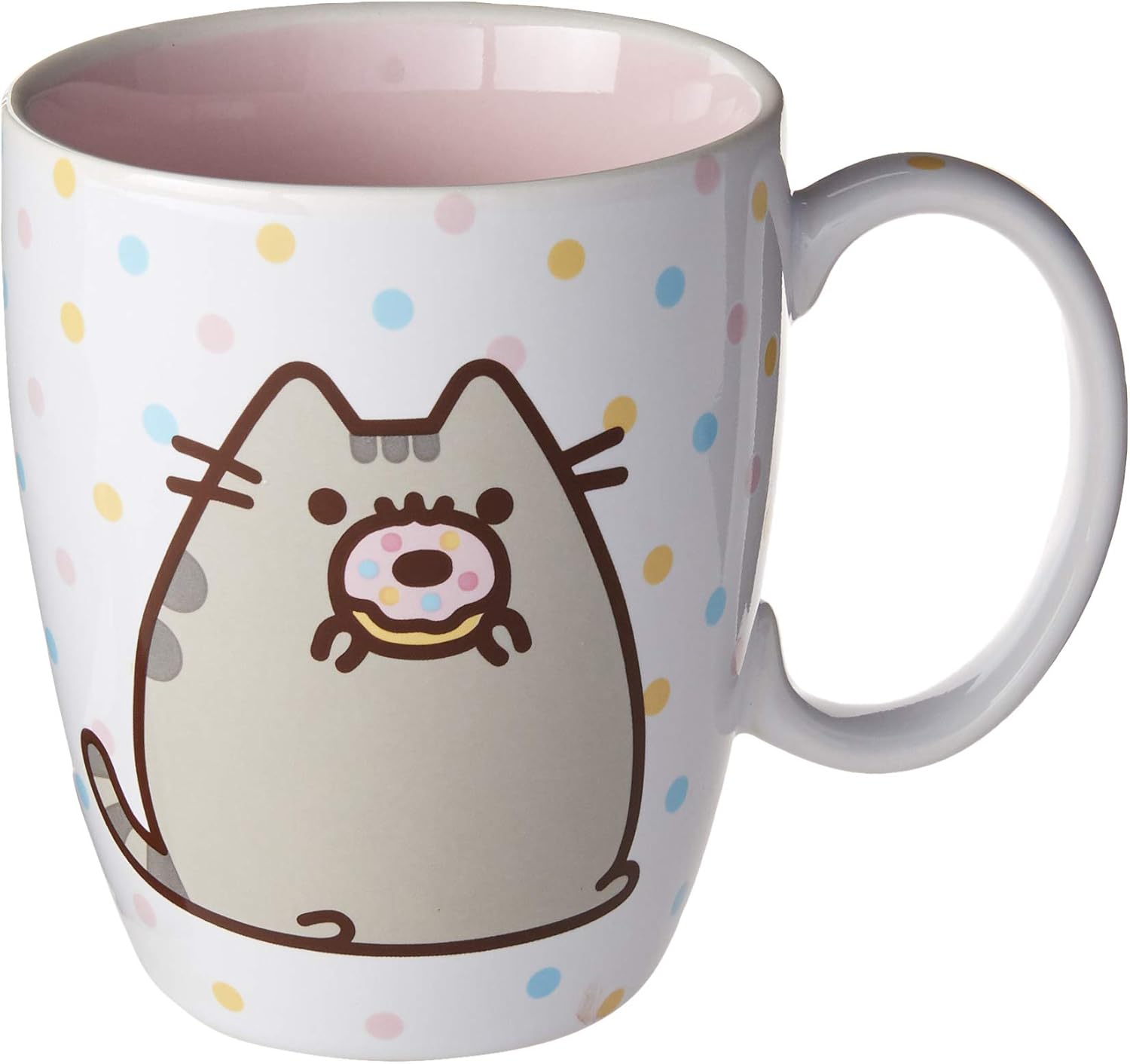 Pusheen by Our Name is Mud “Donut” – Taza de café de cerámica, rosa, 12 onzas